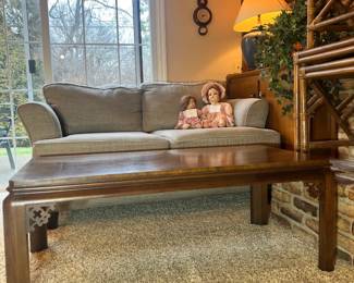 Oversized loveseat, coffee table