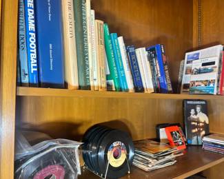 various books, records, CDs, etc.