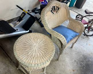 Wicker chair and table 