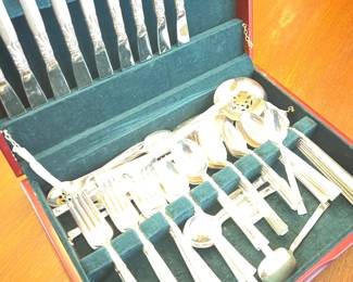 Flatware in wooden box