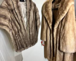 Donenfeld’s of Dayton Furs: Vintage mink wrap/stole and full-length fur coat