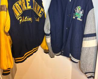 Varsity Pride: Two vintage Notre Dame varsity jackets