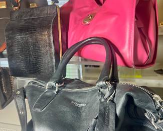 Designer Handbags: Dooney & Bourke leather tote, Coach bags, vintage exotic skin (croc/lizard) bags, and Lug quilted bags