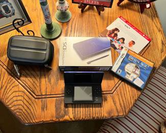 Nintendo DS Lite: Cobalt blue unit with original box, case, and Brain Age 2 
