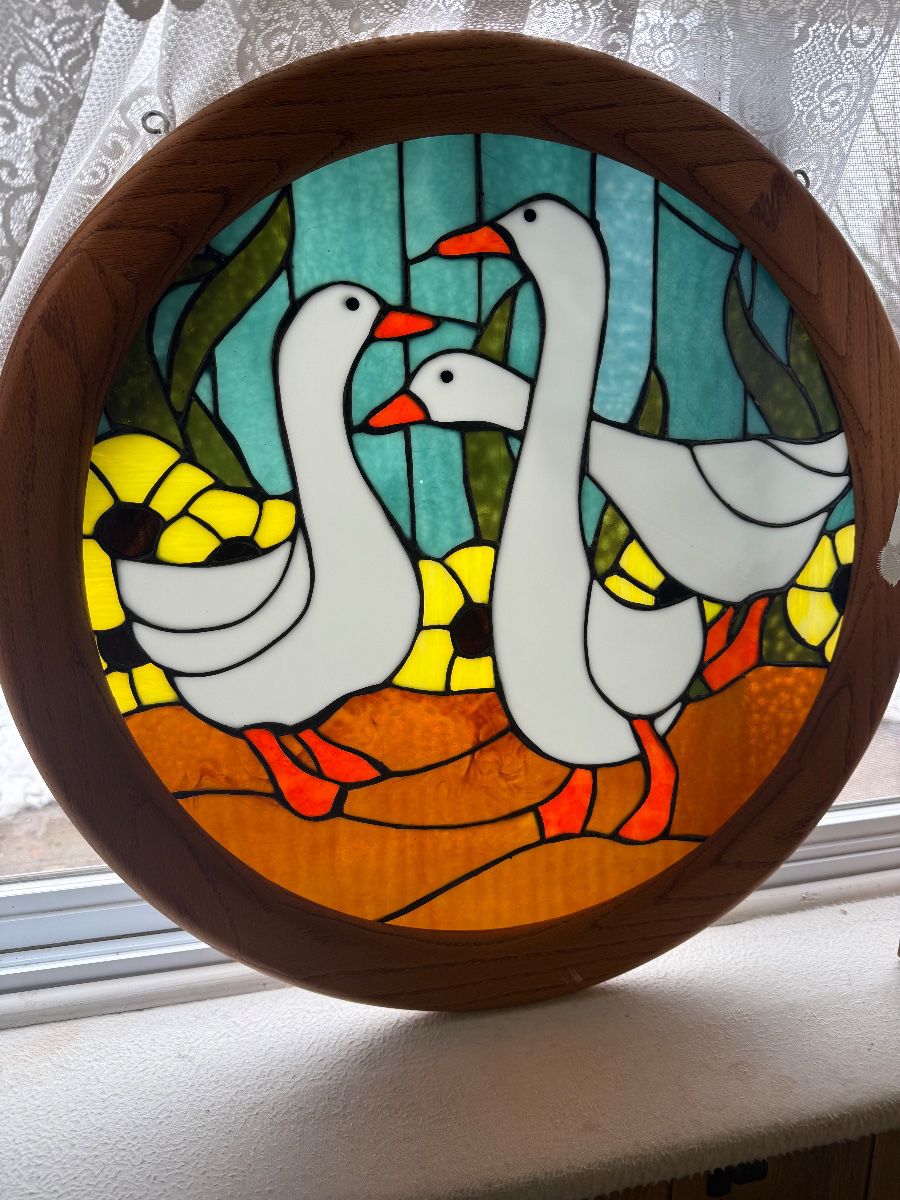 Stained Glass/Resin Geese