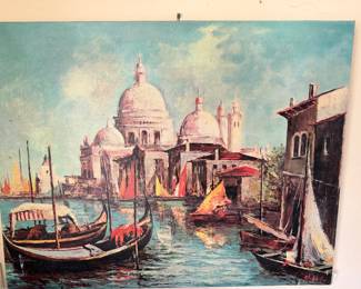 Venice canal scene oil painting 