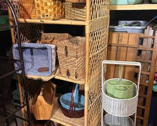 Wicker baskets and shelves