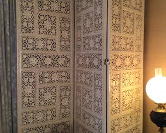 Pair of Asian style screens, each panel measures 24” x 94” H