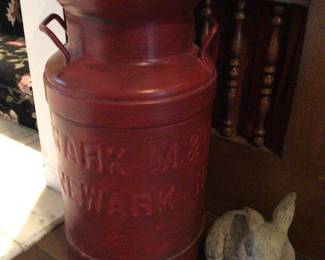 Antique milk can from Newark NJ
