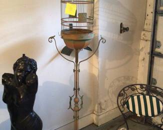 Antique metal bird cage