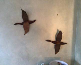 MCM metal & wood ducks