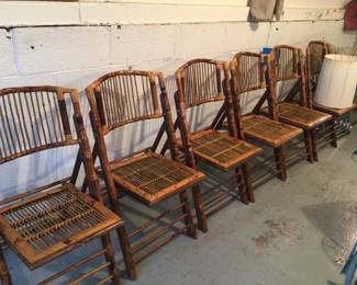 6pc. Lot of tortoise bamboo chairs 