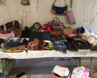 Handbags, scarves 