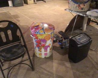 Shedder, chair, pail