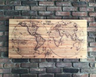 Wood world map