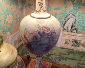 Sevres? Artist signed lamp