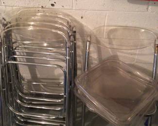 MCM chrom & lucite chairs (as is)