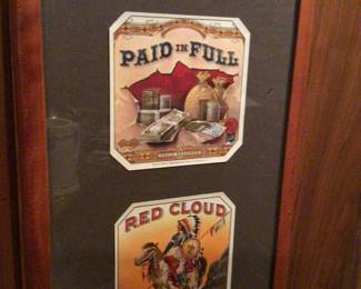 Framed cigar ads