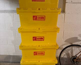 Set of storage bins on cart