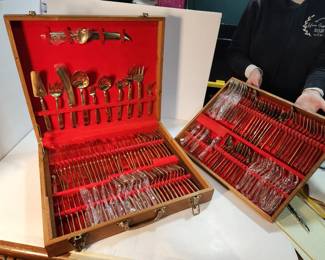 BRASS FULL FLATWARE SET NEW IN BOX