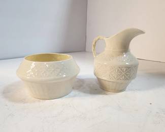 BELLEEK SUGAR CREAMER SET