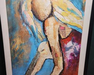 MODERN ART LARGE PRINT FRAMED AND MATTED