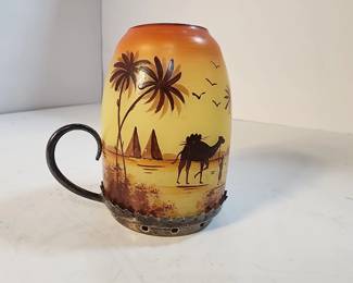 ANTQIUE HAND PAINTED EASTERN VOTIVE