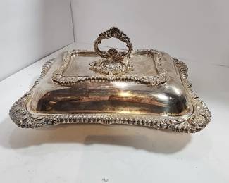 SILVER PLATE SERVING DISH