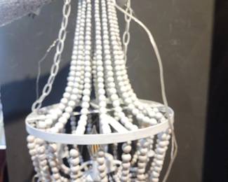 NEW WOOD BEADED CHANDELIER
