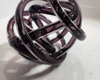 PURPLE GLASS BLOWN ORB