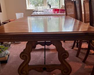 Drexel Heritage, mid-century, modern dining table and coordinating chairs