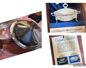 Fantastic silver plated casserole dish can also be used as a pie holder. Much more to see like this.!