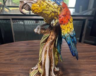 Gorgeous, large and heavy ceramic parrot from Italy