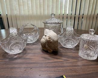 Biscuit barrels, and pretty Easter baskets in Crystal