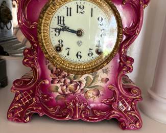 Antique Ansonia Porcelain Royal Bonn Whirl Clock 