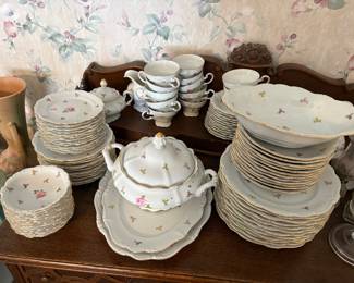 Johann Haviland Bavaria Germany "Rosebud" Pattern China Set