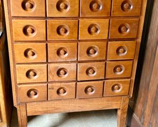 Antique Oak Haberdasher Cabinet (Back)
