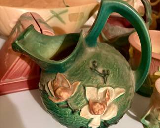 Roseville Pottery Magnolia Pattern Pitcher (1940's)