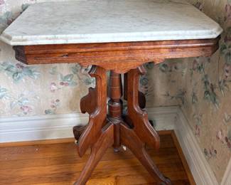 Antique Victorian Marble Top Parlor Table 