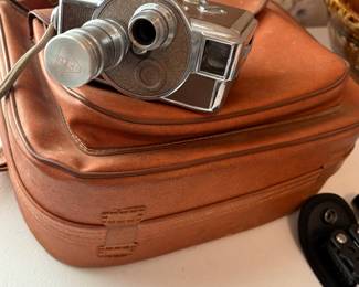 Vintage Revere Magazine Movie Camera with Leather Carrying Case