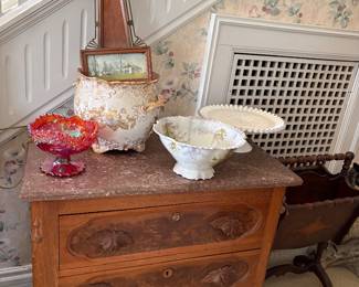 Victorian Three-Drawer Marble Top Chest 