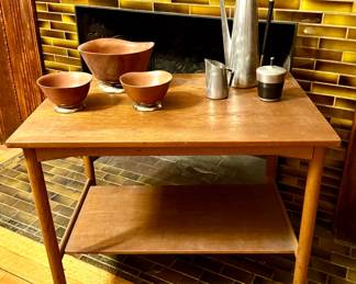 Danish Modern Teak Expanding Bar Cart