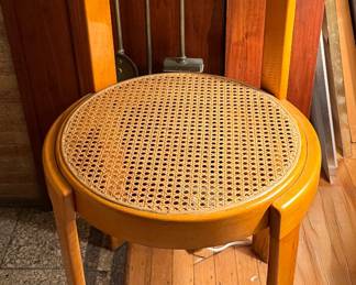 Rounded Mid-Century Cane Chair