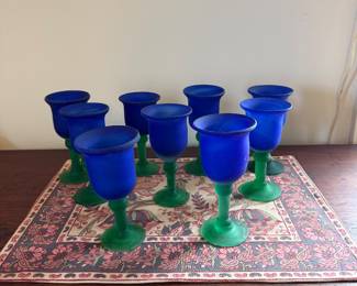 Blue/Green Glass Goblets