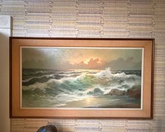 Large Vintage Rinaldi Oil Seascape