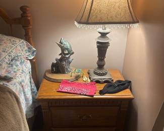 . . . another great accent lamp on oak nightstand with jumping largemouth bass