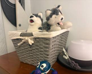. . . cute huskies in basket