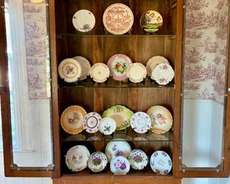this beautiful French provincial glass door china cabinet is for sale along with contents