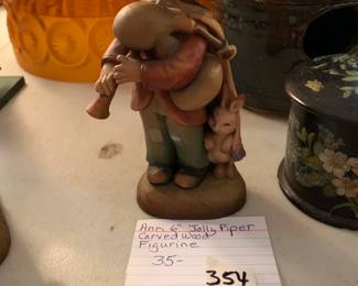 #354	Anne 6 inch jolly peper carved wood figurine	 $35.00 