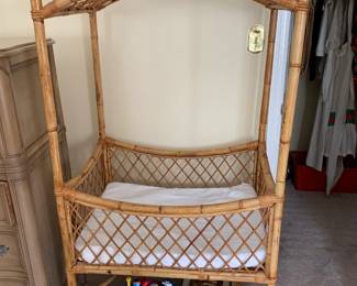 #148	Bamboo Cradle on Wheels - 32x23x60 - Upstairs you Move	 $40.00 